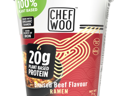 Chef Woo Vegan Braised Beef Flavour Ramen Cup - 71g Sale