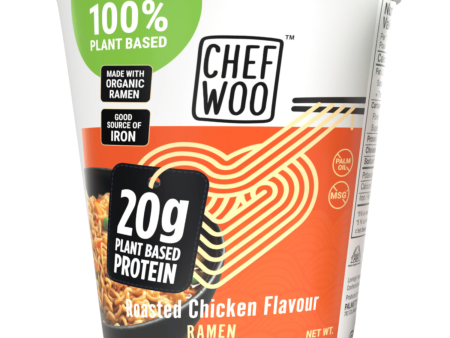 Chef Woo Vegan Roasted Chicken Flavour Ramen Cup - 71g For Sale