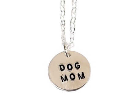 Salt & Sparkle  Dog Mom  Sterling Silver Disc Necklace For Cheap