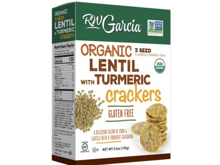 RW Garcia Organic Lentil Turmeric Crackers - 155g Online Hot Sale