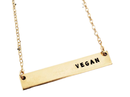 Salt & Sparkle  Vegan  Gold Bar Necklace Hot on Sale