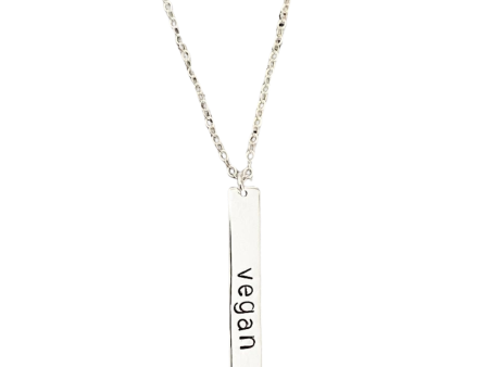 Salt & Sparkle  Vegan  Sterling Silver Bar Necklace Cheap