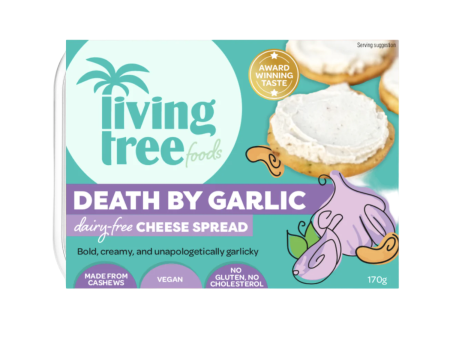 Living Tree Foods Death By Garlic Cream Cheese - 170g For Sale