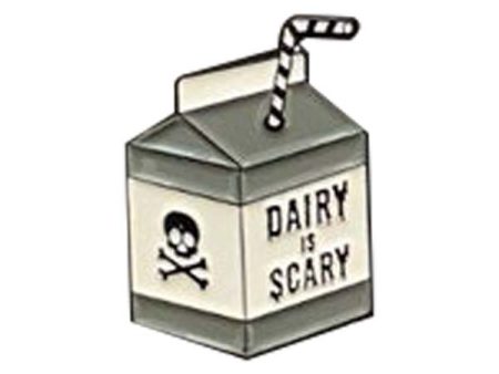 Vegan Power Co  Dairy is Scary  Enamel Pin Supply