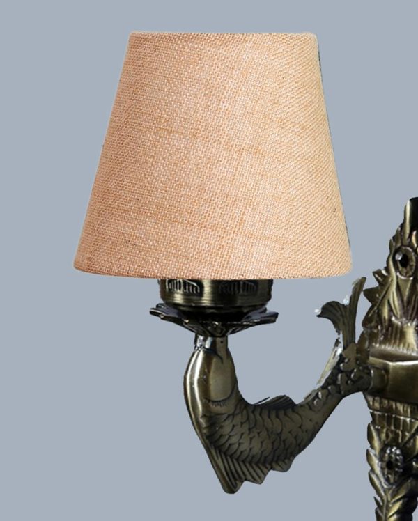 Dazzling Antique Gold Jute Conical Shade Wall Lamp Sale