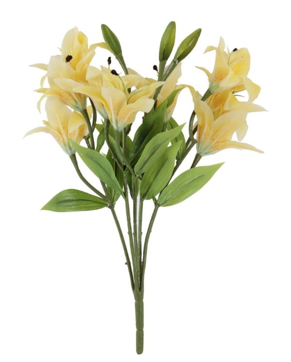 Artificial Plastic Lily Flora Bunch | 1.5 feet | Multiple Colors Supply