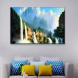 Tropical Waterfall Forest Jungle Canvas Wall Painting Supply