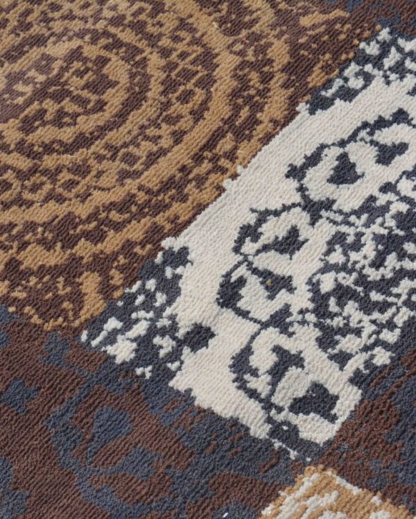 Abstract Futuristic Brown Polyester Carpet Online