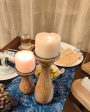 RaDiyant Twins Mango Wood Candle Stands With Candles Online Hot Sale