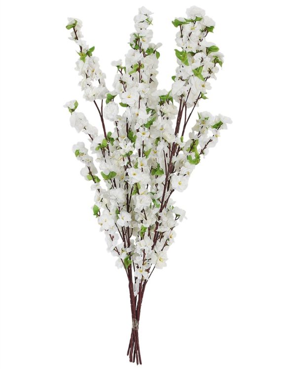 Artificial Cherry Blossoms Plastic Flower Sticks |  Set Of 6| 3.8 feet Hot on Sale