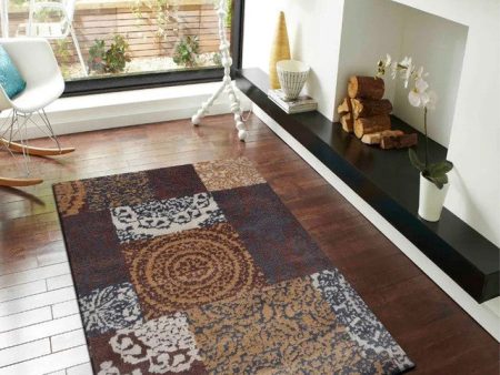 Abstract Futuristic Brown Polyester Carpet Online