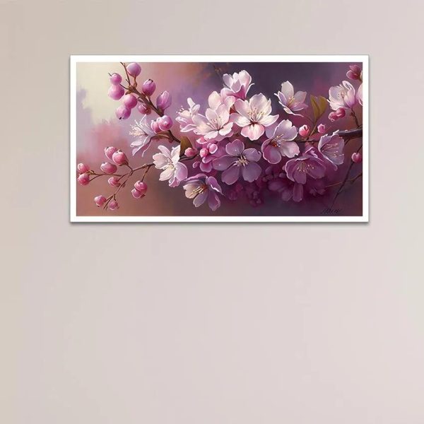 Pink Cherry Blossom Wall Decor Canvas Wall Painting Supply