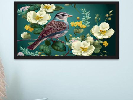 Bird on Floral Branch Canvas Wall Painting Sale