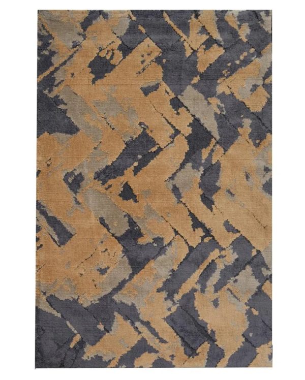 Abstract Curated Gold Polyester Carpet Online now