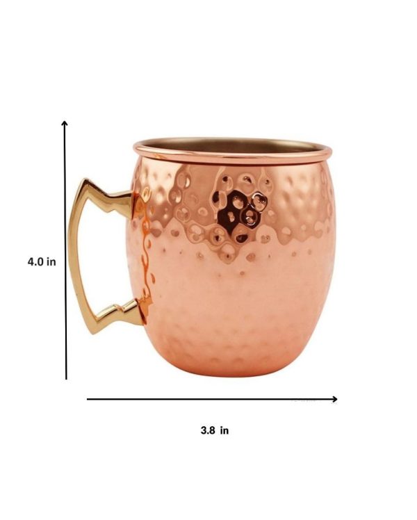 Premium Copper Mugs | Set Of 2 | 500 ml | 4 x 4 inches Online