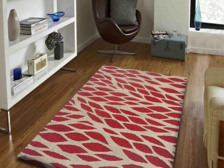 Abstract Innovative Red Polyester Carpet Online Sale