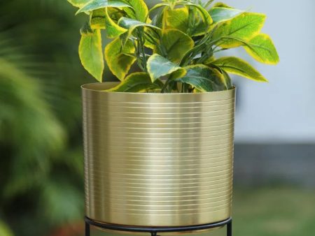 Gold Finish Planter with Stand | Plant Not Included Online now