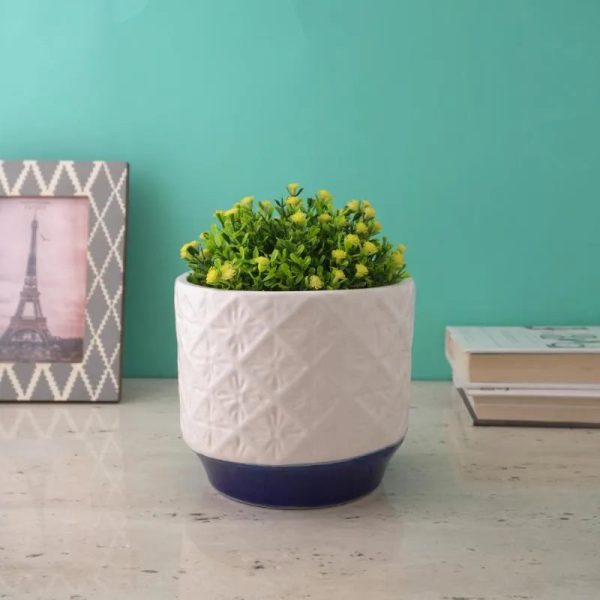 White Marble Textured Ceramic Planter Sale