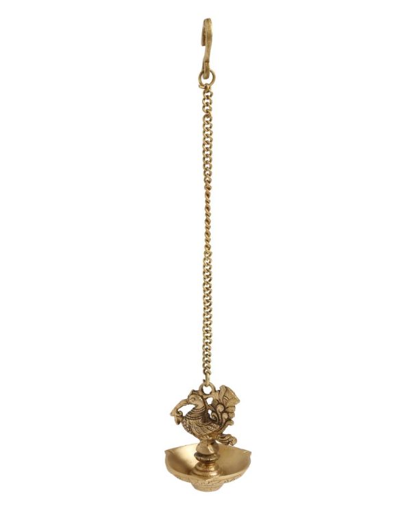 Three Side Lamp Bird Brass Hanging Diya on Sale