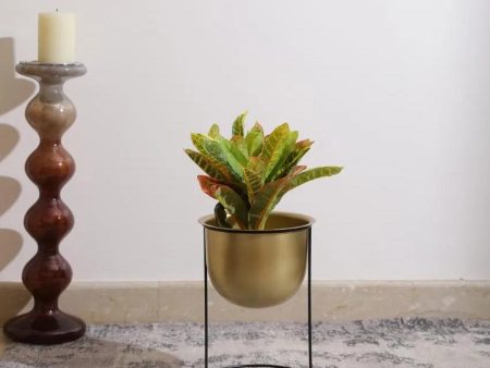 Brass Look Iron Stand Metal Planter | Plant Not Included on Sale