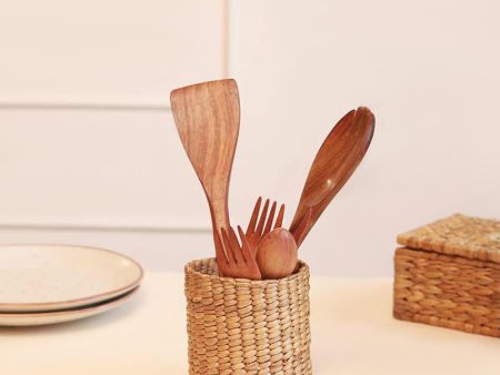 Earthy Touch Water Hyacinth Pen & Cutlery Holder Fashion