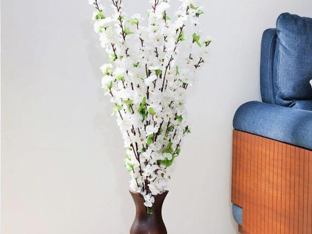 Artificial Cherry Blossoms Plastic Flower Sticks |  Set Of 6| 3.8 feet Hot on Sale