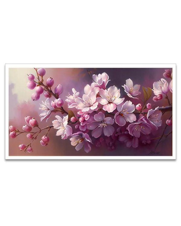 Pink Cherry Blossom Wall Decor Canvas Wall Painting Supply