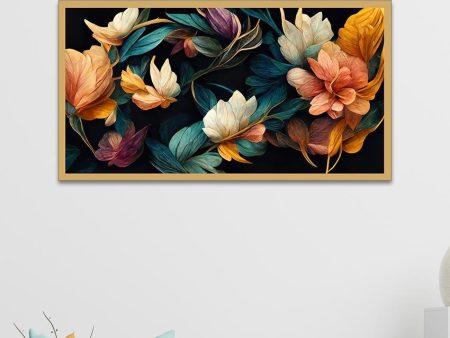 Abstract Flowers Floating Frame Canvas Wall Art Painting Discount