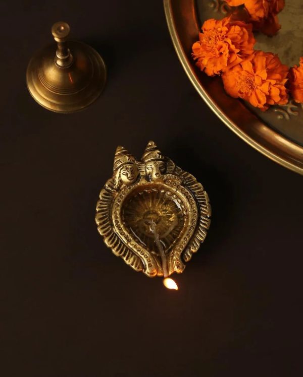 Lakshmi Ganesha Brass Diya Fashion