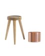 Copper Look On Three Leg Stool Metal Planter | Plant Not Included For Sale