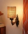 Alluring Antique Gold Jute Conical Shade Wall Lamp Cheap