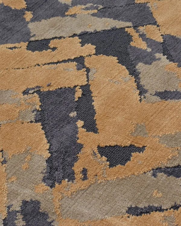 Abstract Curated Gold Polyester Carpet Online now