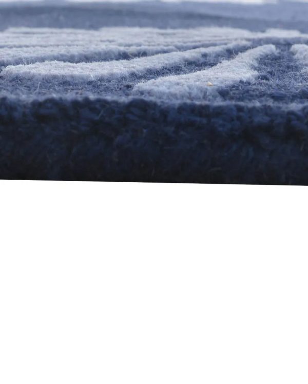 Abstract Blue White Hand Tufted Wool Carpet Supply