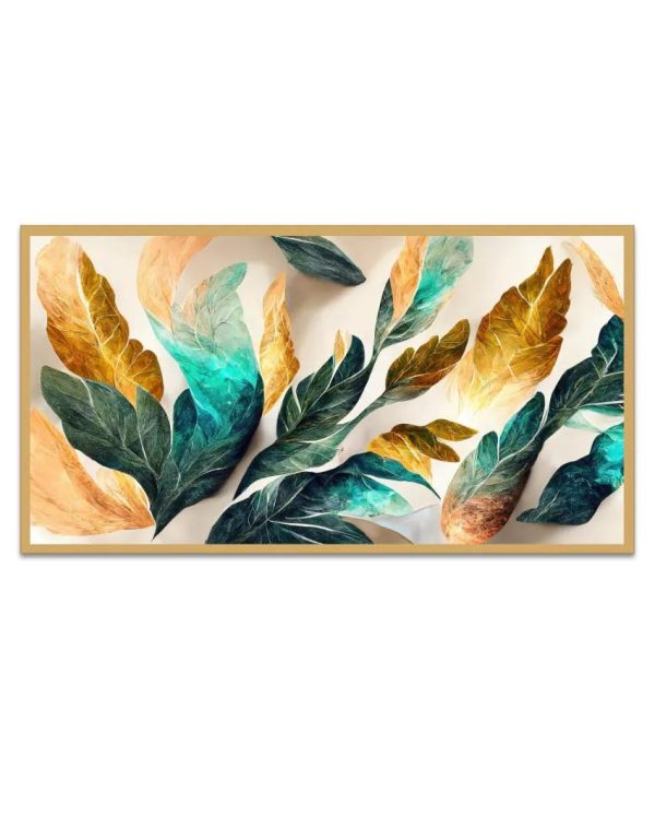 Abstract Flowers with Golden Sheen Art Wall Painting Online