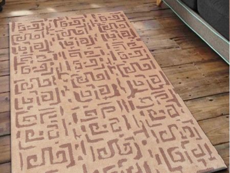 Abstract Brown Hand Tufted Wool Carpet on Sale