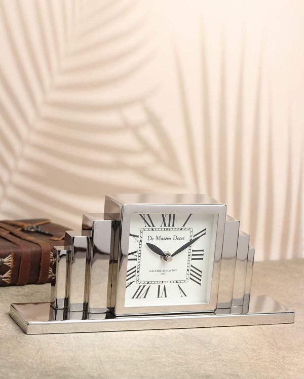 Metropolitan Marvel Steel Table Clock | 13 x 3 x 5 inches For Sale