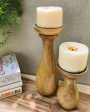 RaDiyant Twins Mango Wood Candle Stands With Candles Online Hot Sale