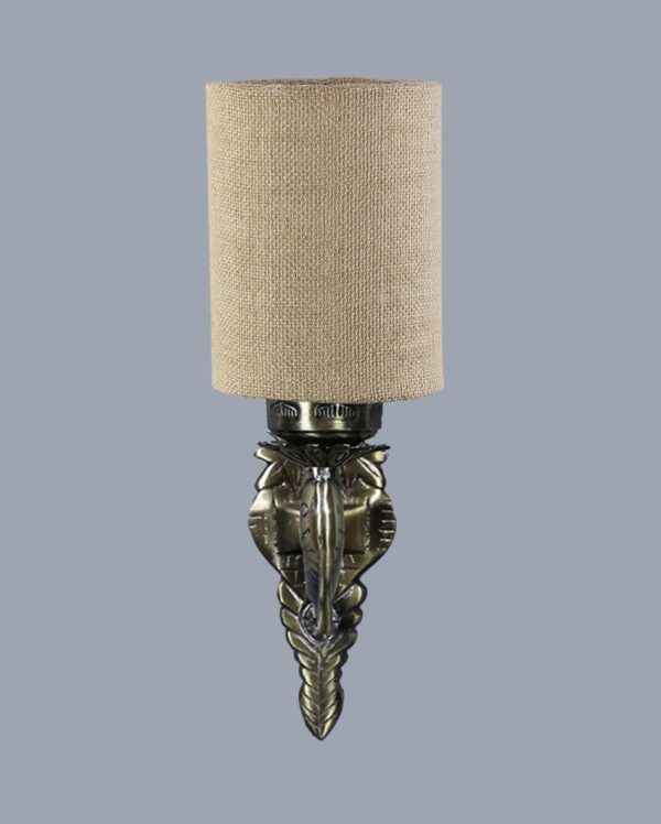 Alluring Antique Gold Jute Conical Shade Wall Lamp Cheap