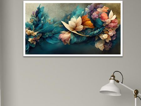 Beautiful 3D Blue Flower Bouquet Canvas Wall Painting Online Hot Sale