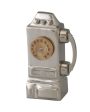 Nickel Finish Aluminum Telephone Decor Object | 6 x 3 x 10 inches For Sale