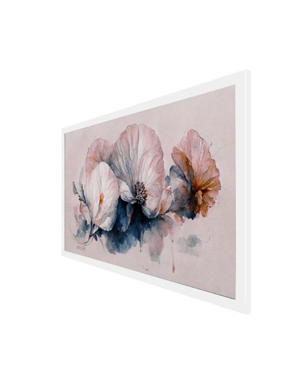 White Flower Floating Frame Canvas Wall Painting Supply