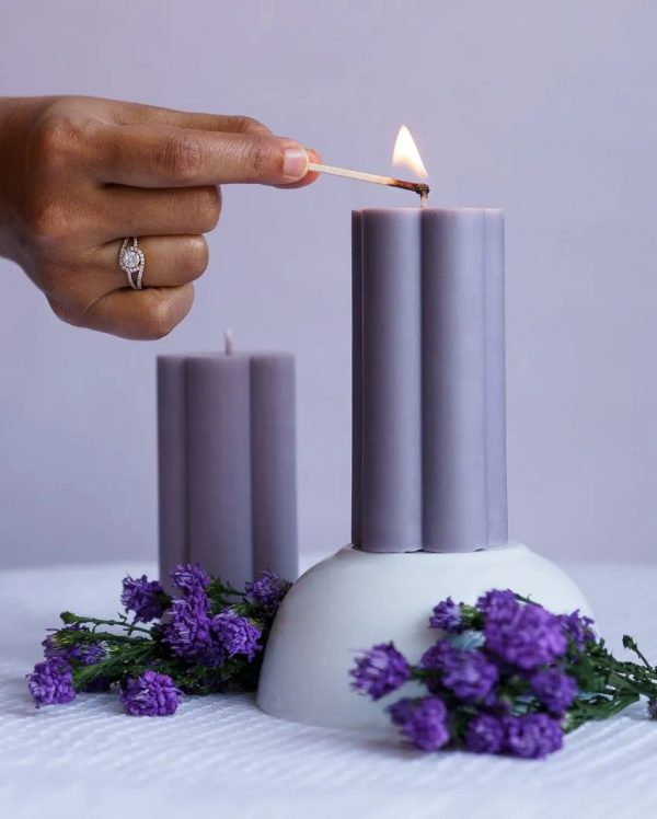 Flower Shaped Scented Pillar Candles | Set of 2 | 250 Gram | 6 x 6 x 9 cm   2.36 x 2.36 x 3.54 inches Online now