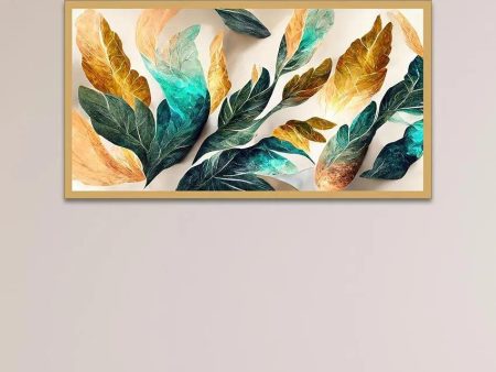 Abstract Flowers with Golden Sheen Art Wall Painting Online