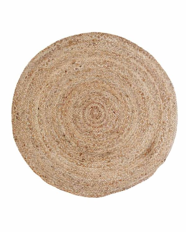 Simple Round Design Jute Area Rug |  35 inches For Discount