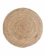 Simple Round Design Jute Area Rug |  35 inches For Discount