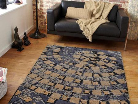 Abstract Elegant Grey Polyester Carpet Online