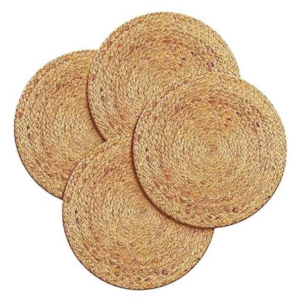 Traditional Style Round Jute Placemat | Set of 4 on Sale