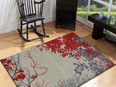 Abstract Dynamic Red Polyester Carpet Online Hot Sale