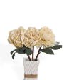 Lovely Polyester Autumn Peony 3 Flowers With 1 Bunch| 1.5 feet Supply