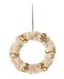 Ivory Pompom Wreath with Bells Supply